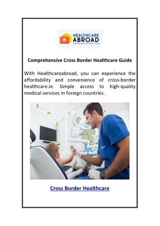 Comprehensive Cross Border Healthcare Guide