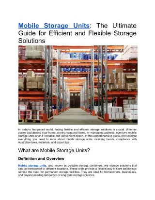 mobile storage units the ultimate guide