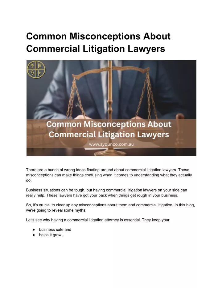 common misconceptions about commercial litigation