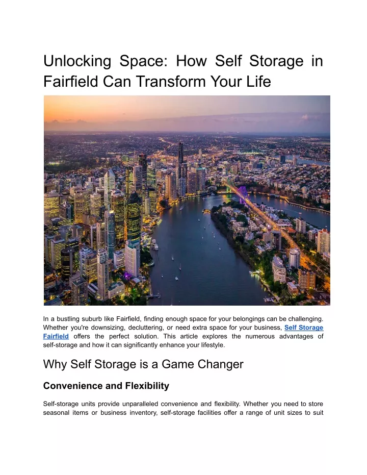 unlocking space how self storage in fairfield