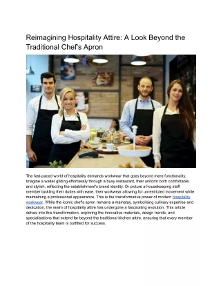 Reimagining Hospitality Attire_ A Look Beyond the Traditional Chef's Apron