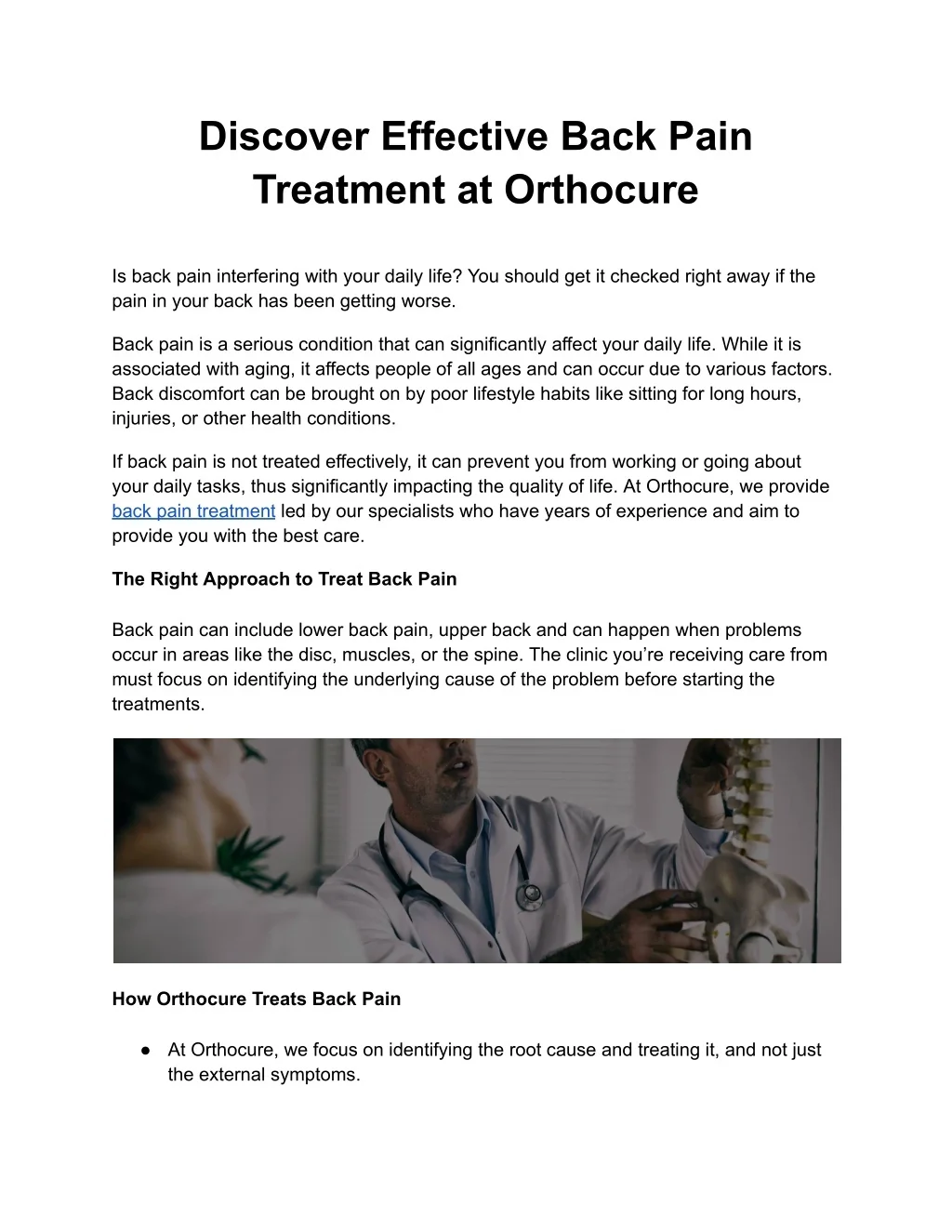 PPT - Discover Effective Back Pain Treatment at Orthocure PowerPoint ...