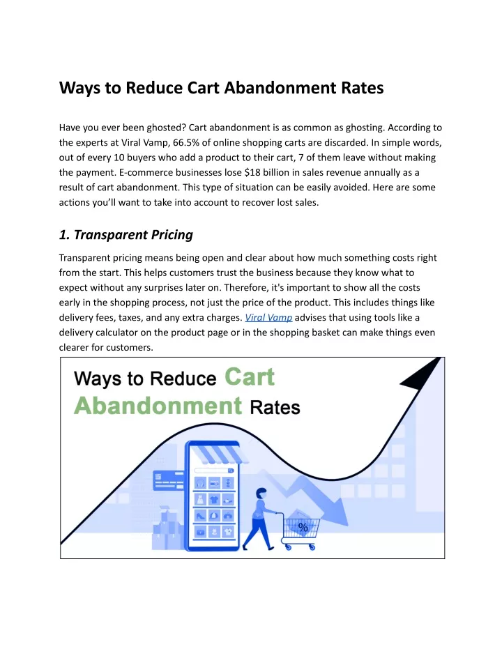 ways to reduce cart abandonment rates