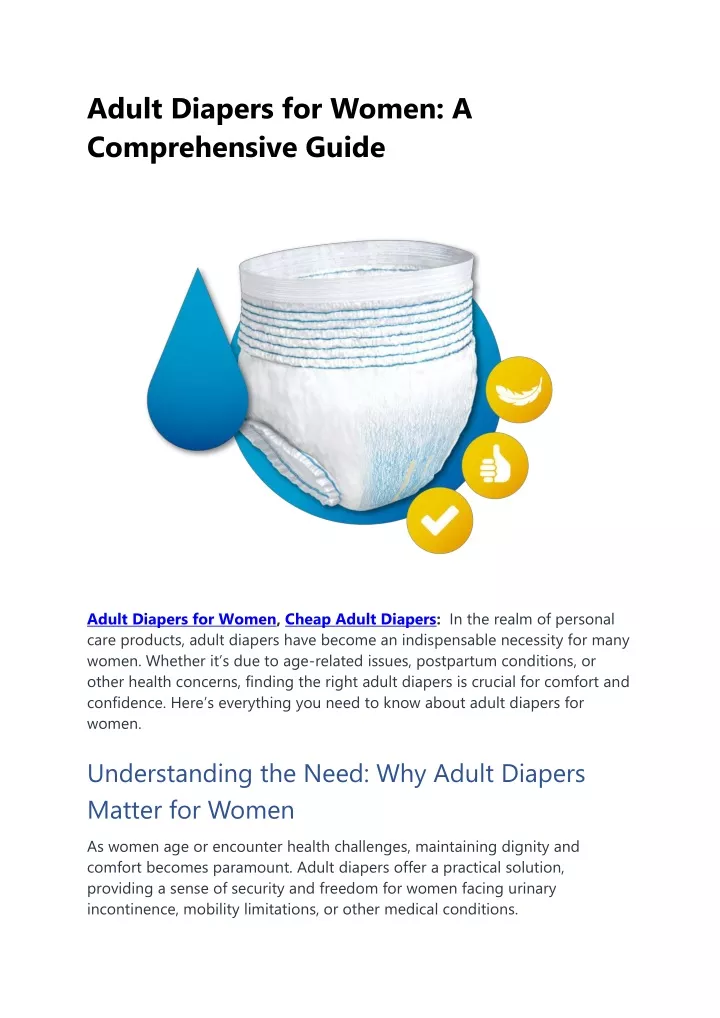 adult diapers for women a comprehensive guide