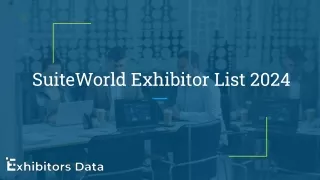 suiteworld exhibitor list 2024