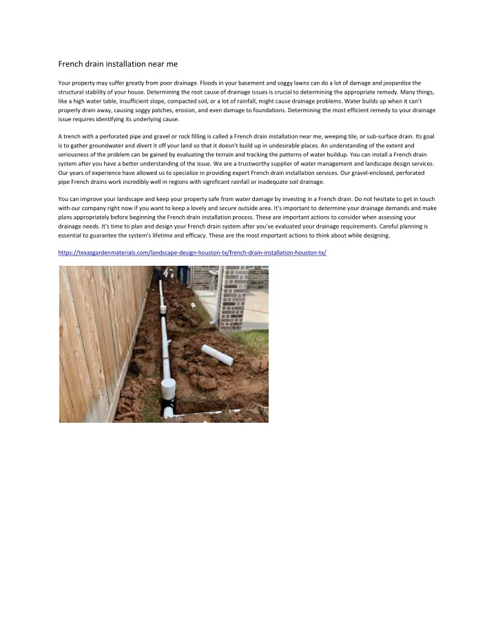 french drain installation near me