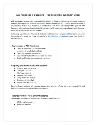 a99 residence in dubailand a99 residence