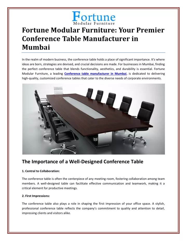 fortune modular furniture your premier conference