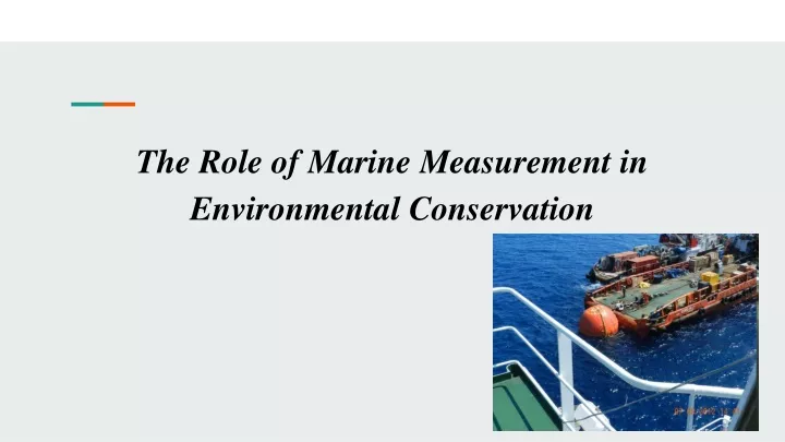 the role of marine measurement in environmental conservation