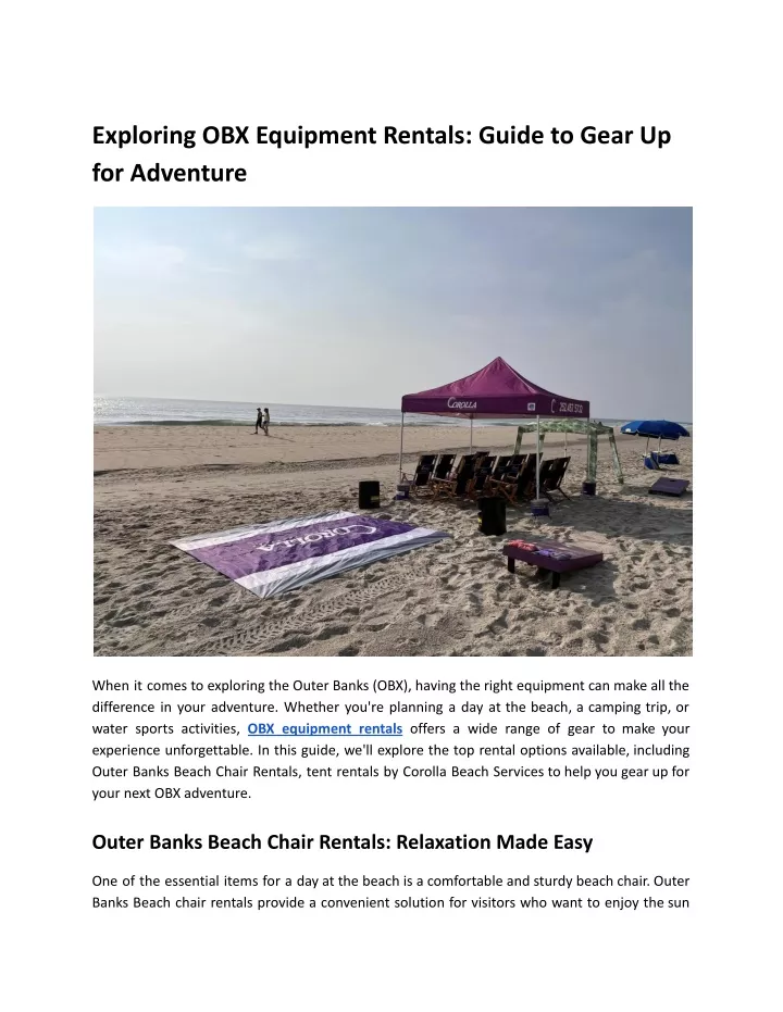 exploring obx equipment rentals guide to gear