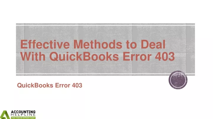 effective methods to deal with quickbooks error 403