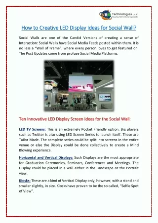 how to creative led display ideas for social wall