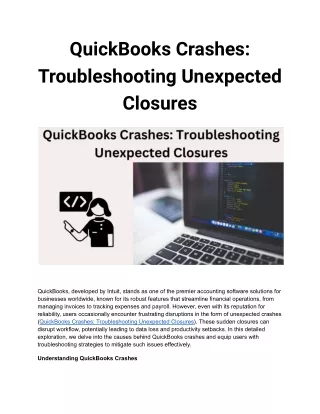 quickbooks crashes troubleshooting unexpected