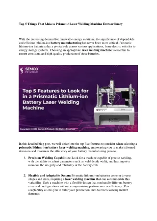 top 5 things that make a prismatic laser welding