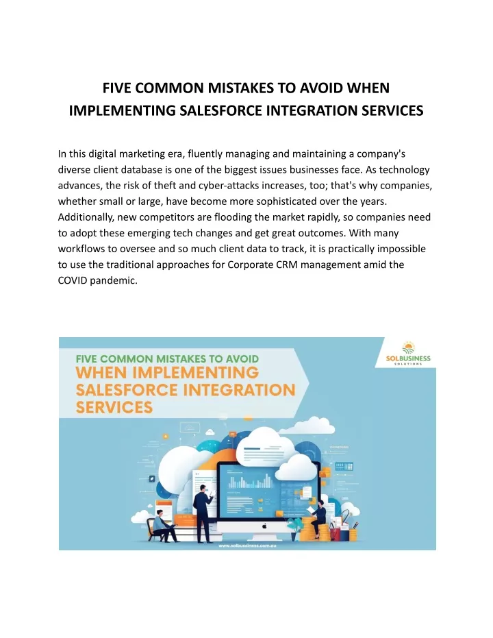 five common mistakes to avoid when implementing