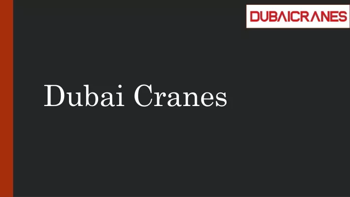 dubai cranes