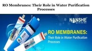 RO Membranes: Their Role in Water Purification Processes