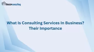 what is consulting services in business their