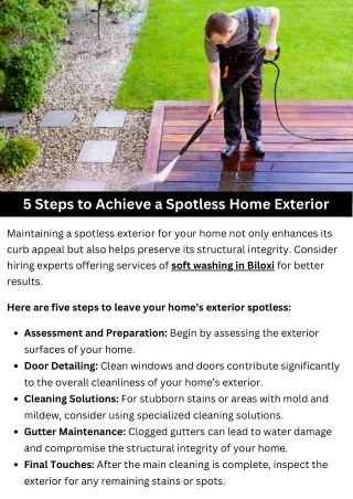 5 Steps to Achieve a Spotless Home Exterior