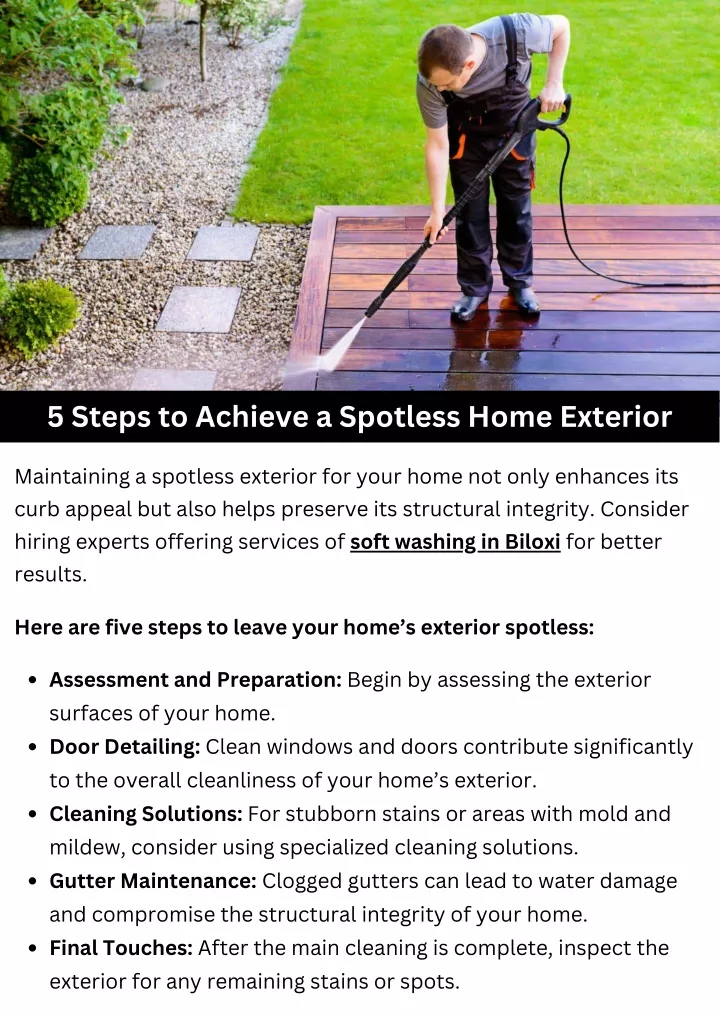 5 steps to achieve a spotless home exterior