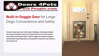 Built In Doggie Door for Large Dogs Convenience and Safety