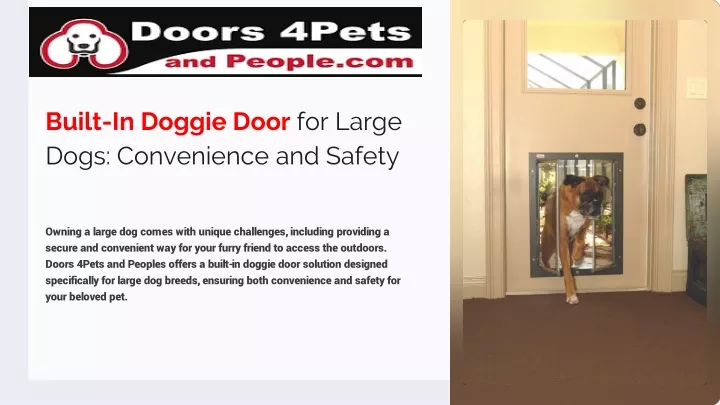 built in doggie door for large dogs convenience