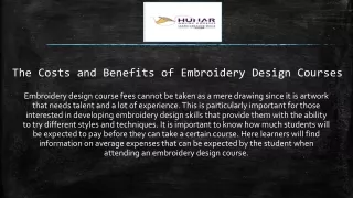 The Costs and Benefits of Embroidery Design Courses