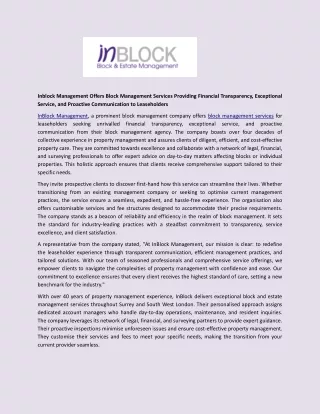 inblock management offers block management