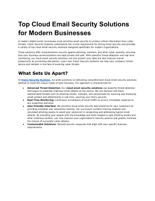 Top Cloud Email Security Solutions