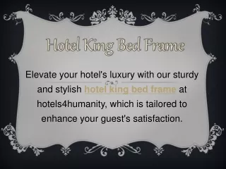 Hotel King Bed Frame