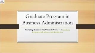 Graduate Program in Business Administration[GBA]