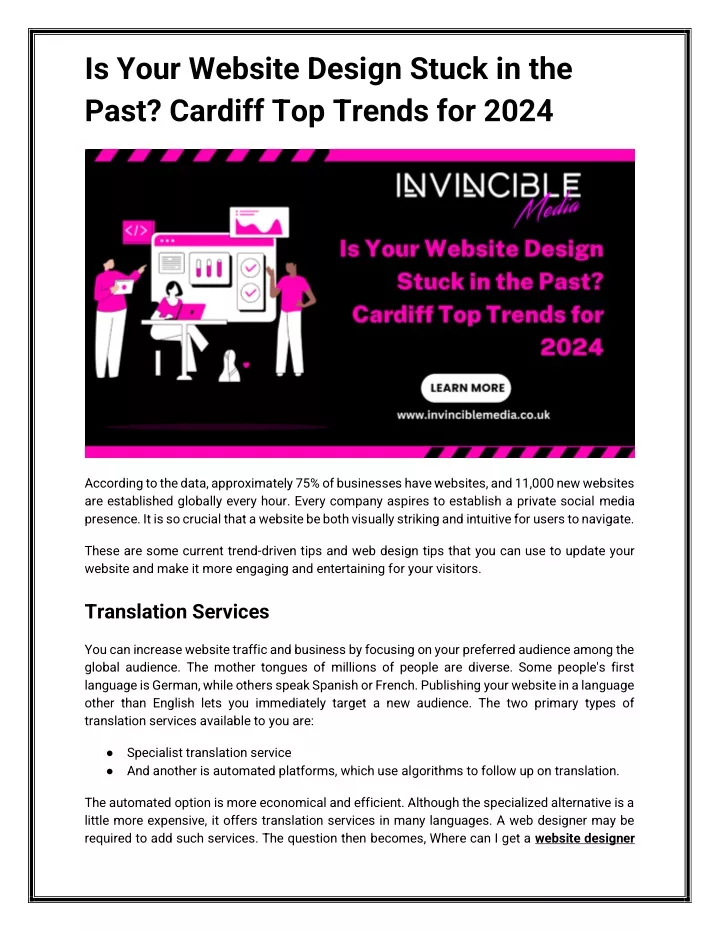 is your website design stuck in the past cardiff