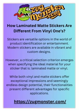 Premium Matte Stickers for Sleek and Professional Looks