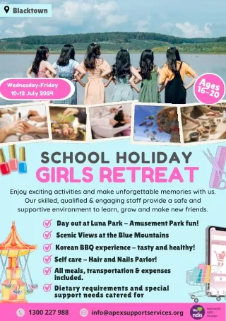 Girls Only School Holiday Activities Winter Camp 2024