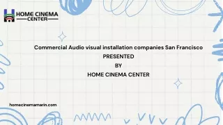 Commercial Audio visual installation companies San Francisco