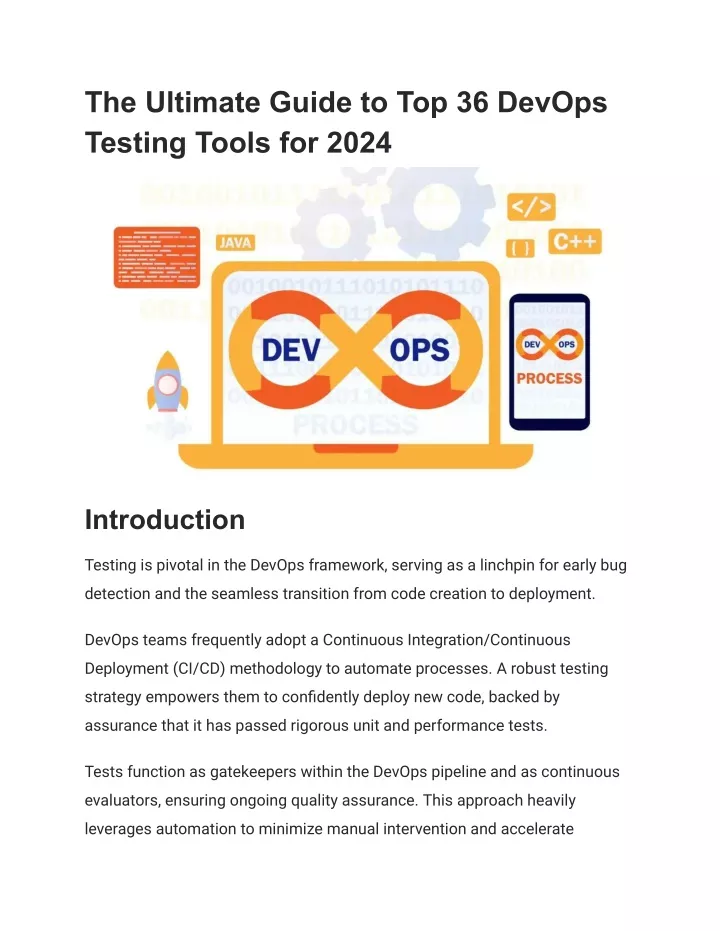 the ultimate guide to top 36 devops testing tools