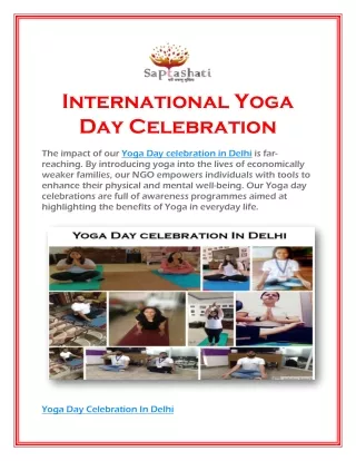 International Yoga Day Celebration