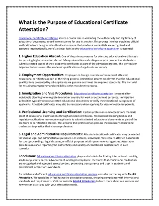 what is the purpose of educational certificate