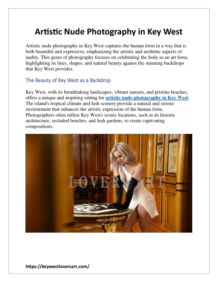 artistic nude photography in key west