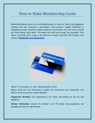 How to Make Membership Cards