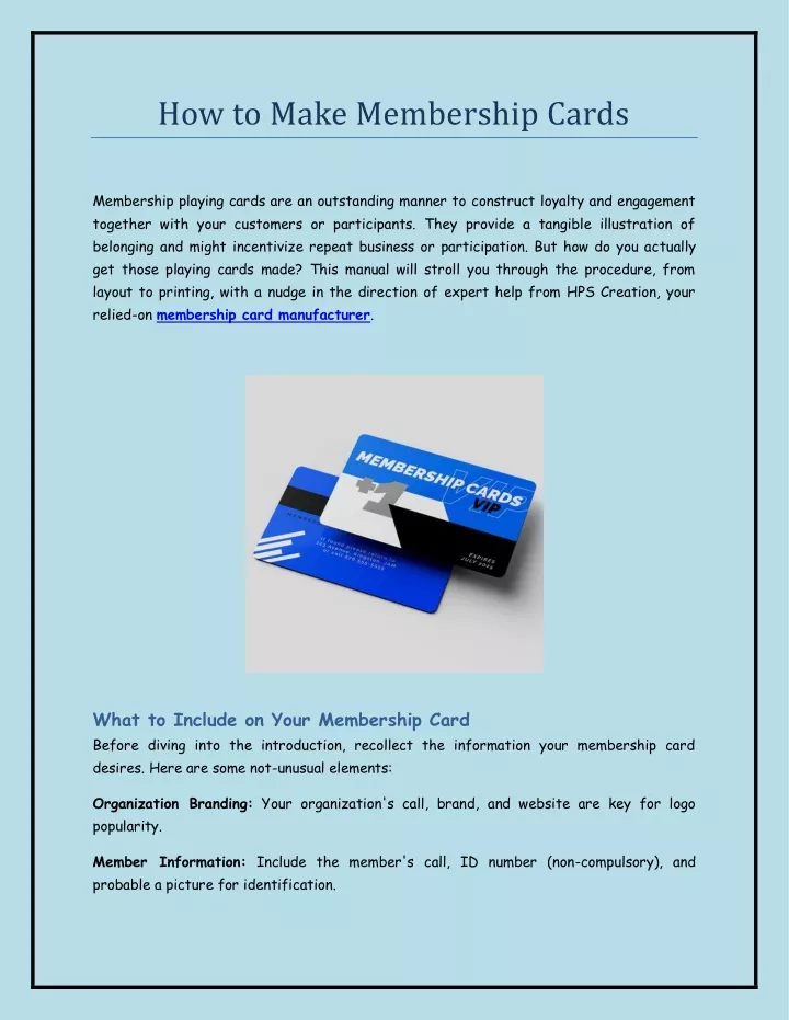 how to make membership cards