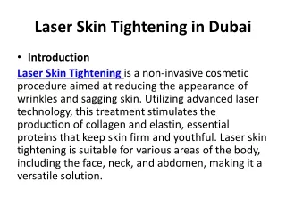 Laser Skin Tightening in Dubai