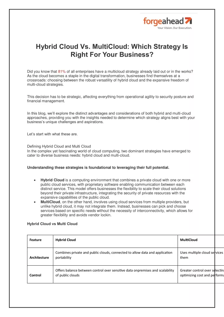 hybrid cloud vs multicloud which strategy