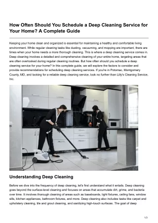 how often should you schedule a deep cleaning