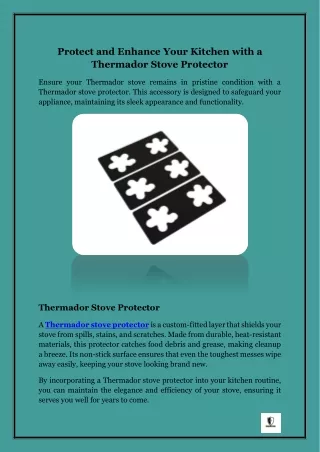 Protect and Enhance Your Kitchen with a Thermador Stove Protector