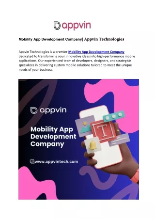 mobility app development company appvin