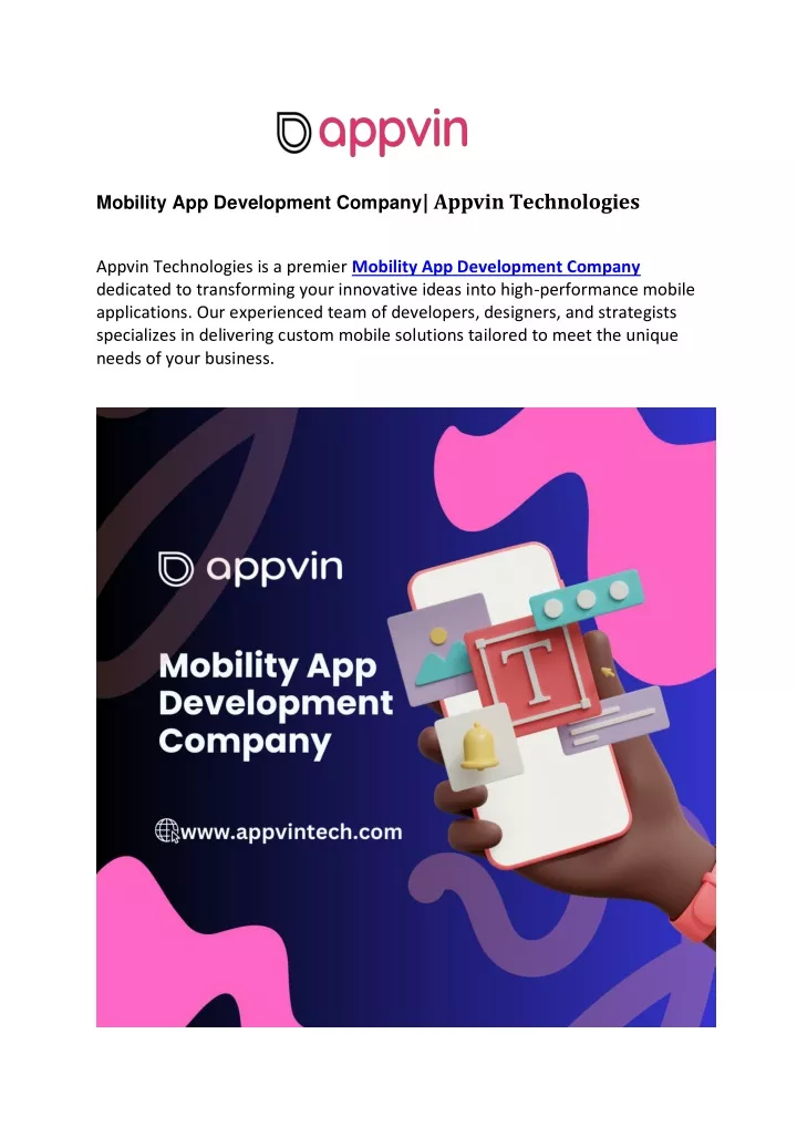 mobility app development company appvin