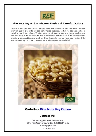 Pine Nuts Buy Online Discover Fresh and Flavorful Options