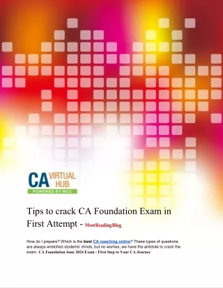 How to crack the CA Foundation exam on the first attempt