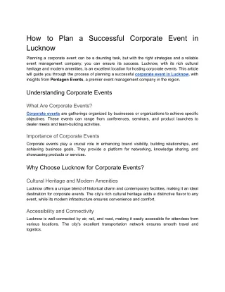 How to Plan a Successful Corporate Event in Lucknow